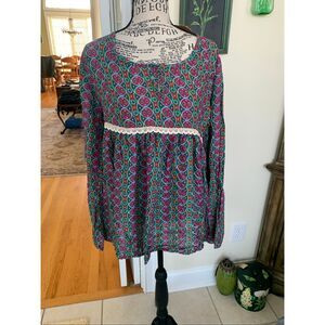 NWT Natural Life Bohemian Style Peasant Blouse